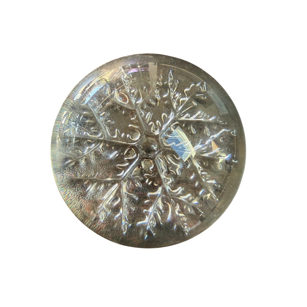 Avon Crystal Snowflake Paperweight 24 Lead Crystal Made France Vintage‎